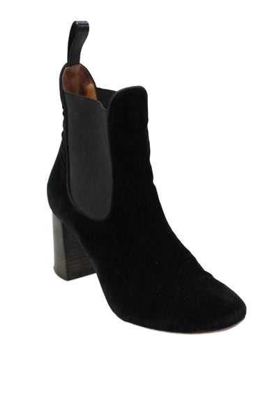 Chloe Womens Velvet Stretch Inset Ankle Boots Black Size 38.5 8.5