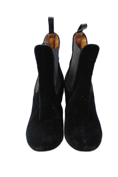 Chloe Womens Velvet Stretch Inset Ankle Boots Black Size 38.5 8.5