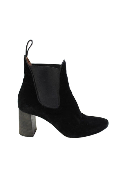 Chloe Womens Velvet Stretch Inset Ankle Boots Black Size 38.5 8.5