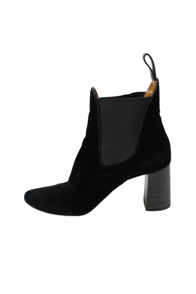 Chloe Womens Velvet Stretch Inset Ankle Boots Black Size 38.5 8.5