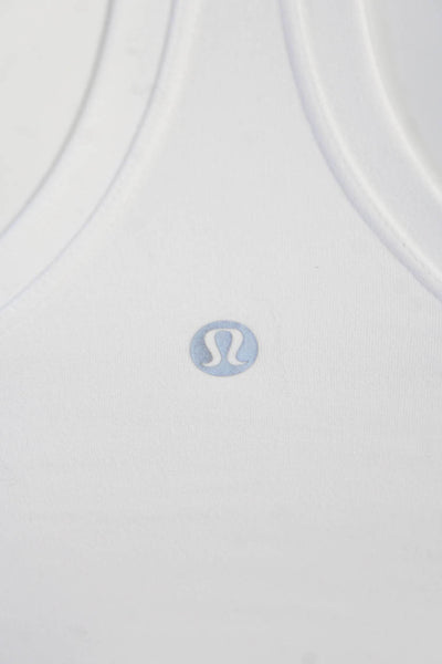Lululemon Womens Basic Tank White Silk Blend Round Neck Sleeveless Size S