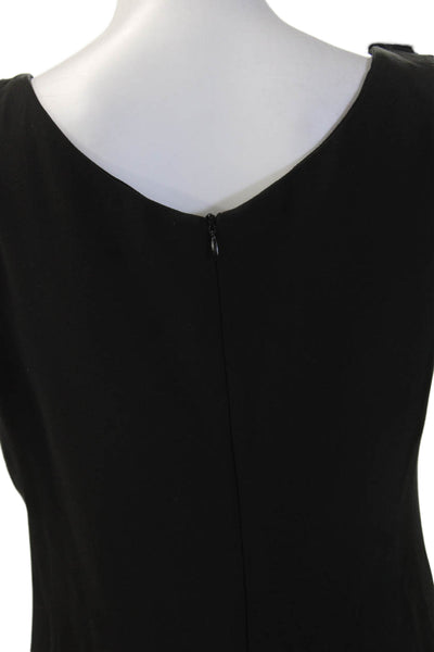 Sandro Ferrone Womens Sheath Dress Black Sleeveless V-Neck Zip Size 44