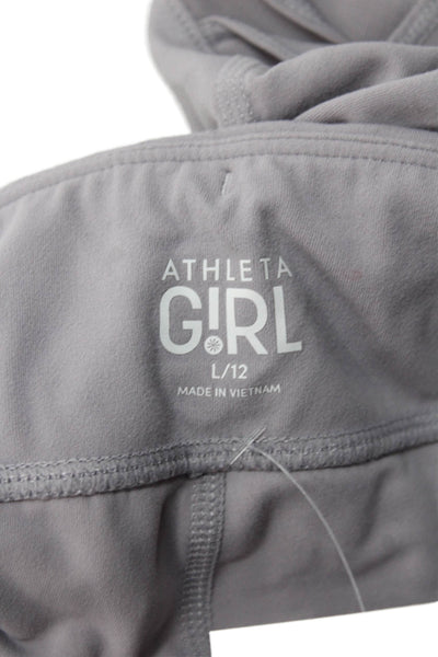 Athleta Girls Solid Cropped Activewear Leggings Purple Size L/12