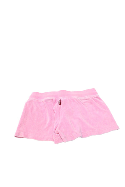 Hard Tail Girls Terry Drawstring Waist Shorts Pink Size L