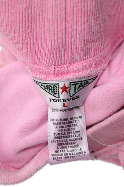 Hard Tail Girls Terry Drawstring Waist Shorts Pink Size L