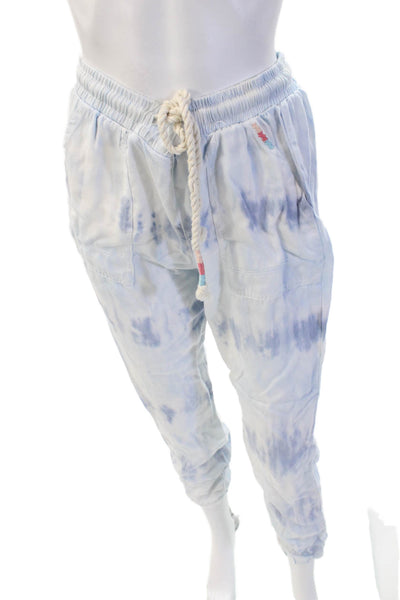 Vintage Havana Unisex Jogger Sweatpants Light Blue 100% Tencel Size S