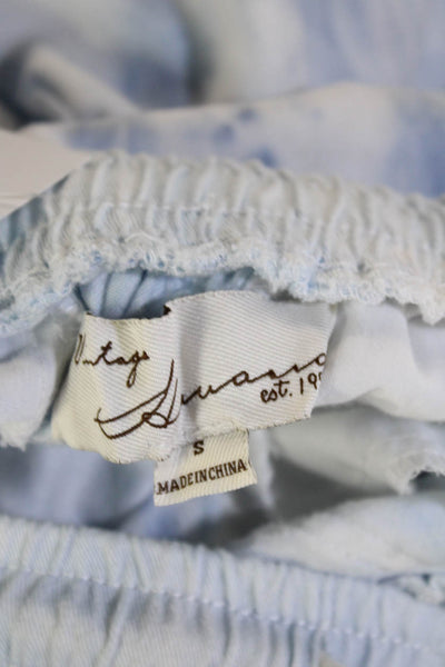 Vintage Havana Unisex Jogger Sweatpants Light Blue 100% Tencel Size S
