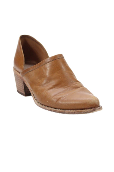 Madewell Womens Leather D'orsay Ankle Boot Heels Brown Size 7