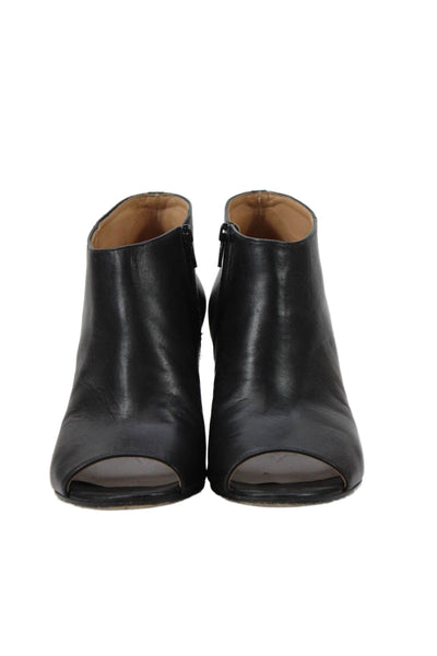 Maison Margiela Womens Leather Open Toe Heels Black Size 7.5
