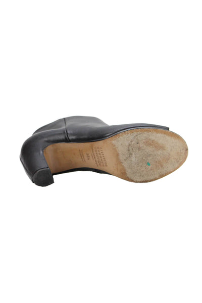 Maison Margiela Womens Leather Open Toe Heels Black Size 7.5