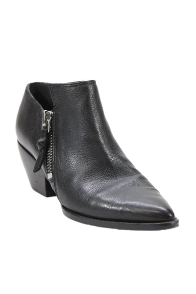 Sigerson Morrison Womens Pointed Toe Zippered Ankle Boots Black Size 7.5