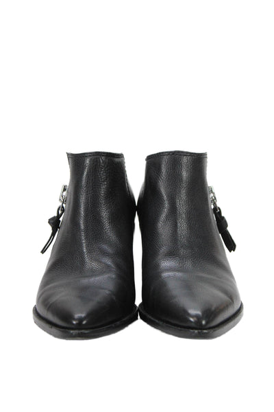 Sigerson Morrison Womens Pointed Toe Zippered Ankle Boots Black Size 7.5