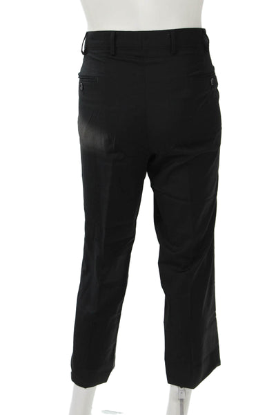 Saks Fifth Avenue Mens Ankle Cropped Dress Pants Black Wool Size 36