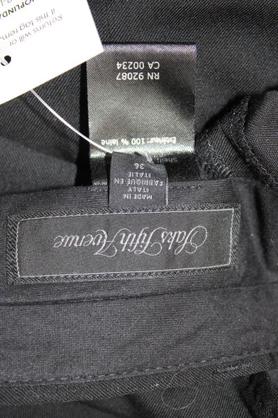 Saks Fifth Avenue Mens Ankle Cropped Dress Pants Black Wool Size 36