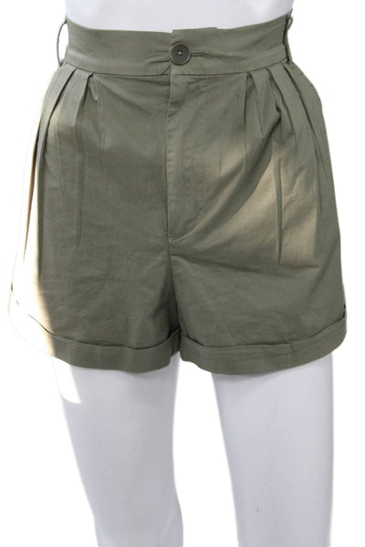 Pistola Unisex Chino Shorts Army Green Solid Button Size S