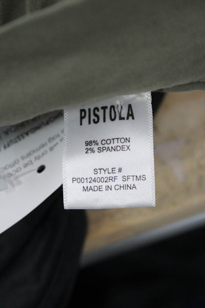 Pistola Unisex Chino Shorts Army Green Solid Button Size S