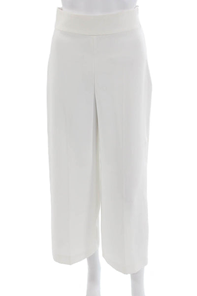 Zara Woman Women Cropped Dress Pants White Zip 100% Polyester Petite Size XS