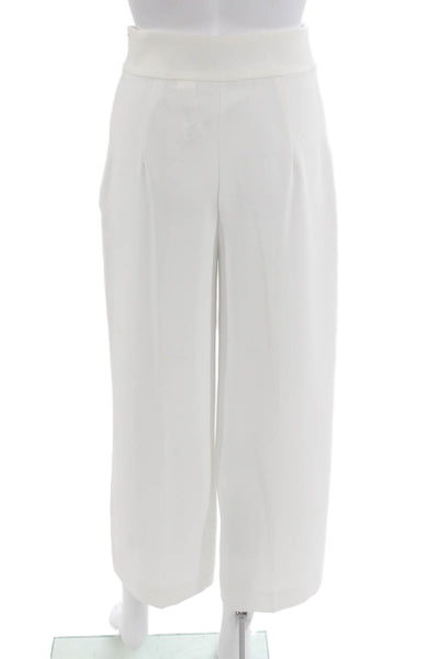 Zara Woman Women Cropped Dress Pants White Zip 100% Polyester Petite Size XS
