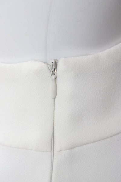 Zara Woman Women Cropped Dress Pants White Zip 100% Polyester Petite Size XS