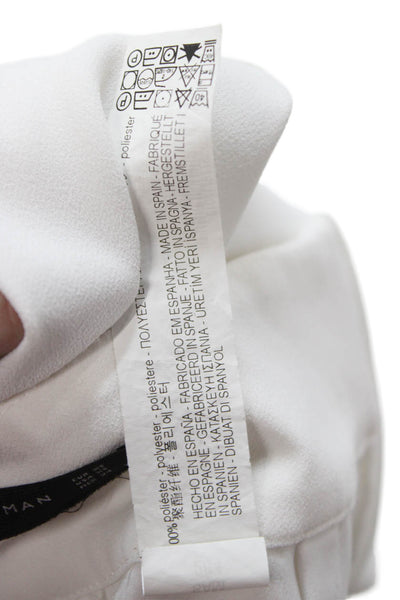 Zara Woman Women Cropped Dress Pants White Zip 100% Polyester Petite Size XS