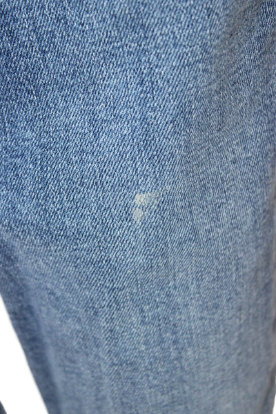 Agolde Women Mom Ankle Cropped Jeans Mid Rise Blue Button Size 31