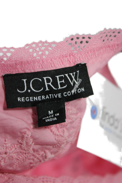 J Crew Women Cropped Sleeveless Pink Floral Cotton Blouse Size M