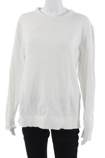 Club Monaco Unisex White Crew Neck Pullover Sweater 100% Nylon Size L
