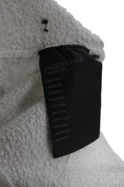 Club Monaco Unisex White Crew Neck Pullover Sweater 100% Nylon Size L