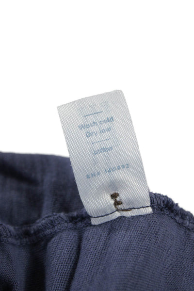 Marine Layer Mens Blue Cotton Short Sleeve Round Neck Solid T-Shirt Size L