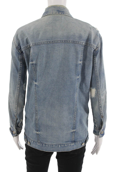 Madewell Womens Light Blue Cotton Collared Button Jacket Size XS