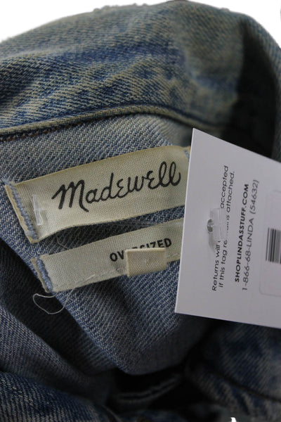 Madewell Womens Light Blue Cotton Collared Button Jacket Size XS