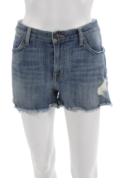 Current/Elliott Unisex Blue Button Cotton Stretch Shorts Size 27