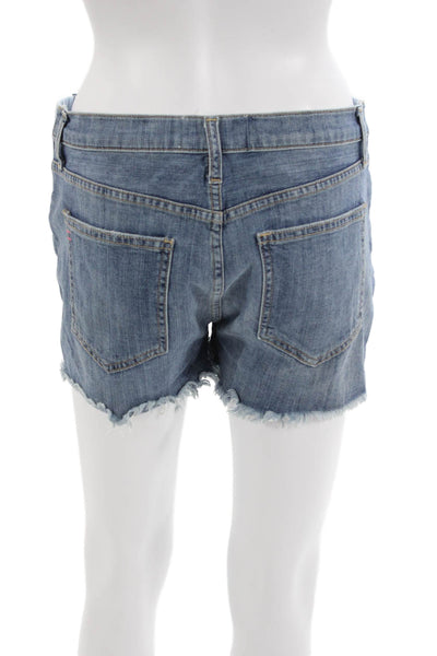 Current/Elliott Unisex Blue Button Cotton Stretch Shorts Size 27