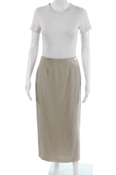 Paola Zuin Women Straight Pencil Long Beige Viscose Skirt Size 40