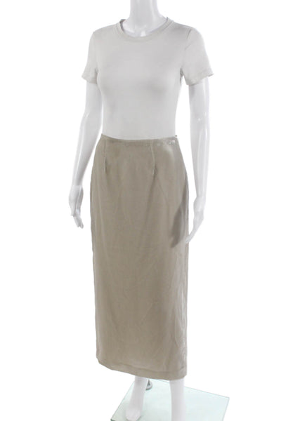 Paola Zuin Women Straight Pencil Long Beige Viscose Skirt Size 40