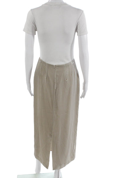 Paola Zuin Women Straight Pencil Long Beige Viscose Skirt Size 40