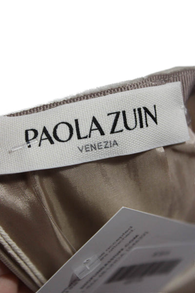 Paola Zuin Women Straight Pencil Long Beige Viscose Skirt Size 40