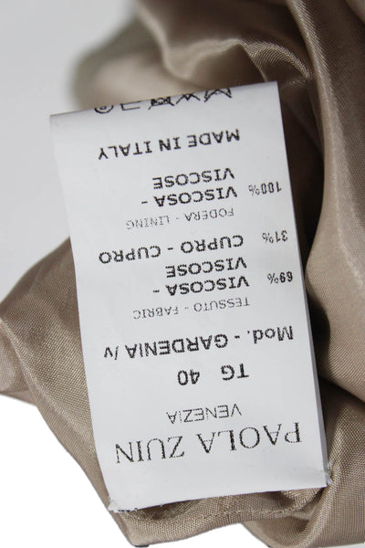 Paola Zuin Women Straight Pencil Long Beige Viscose Skirt Size 40