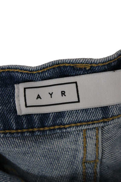 AYR Women Cropped Straight High Rise Blue Jeans Petite Size 26