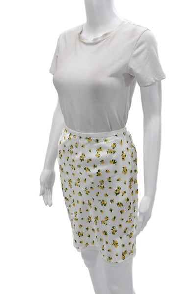 J Crew Women Straight Pencil Floral Viscose Skirt White Size XS