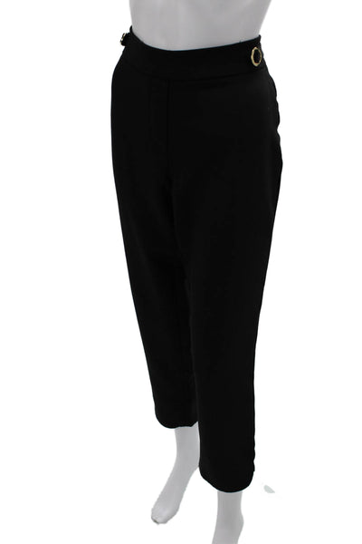 Marc New York Women Cropped Ankle Black Buckle Pants Size M