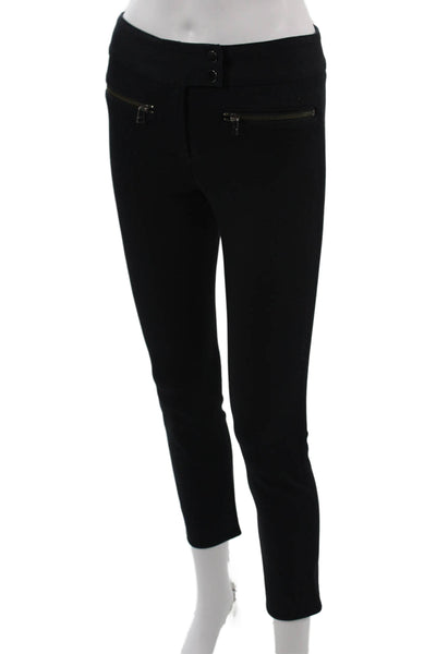Veronica Beard Women Ankle Cropped Black Pants Button Size 0
