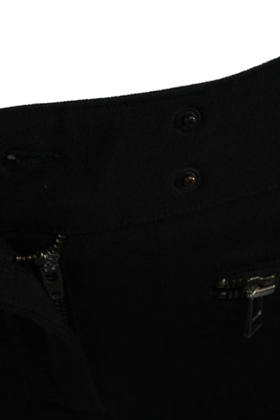 Veronica Beard Women Ankle Cropped Black Pants Button Size 0