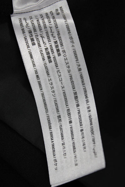 Abercrombie & Fitch Womens Ankle Cropped Dress Pants Solid Black Zip Size 24