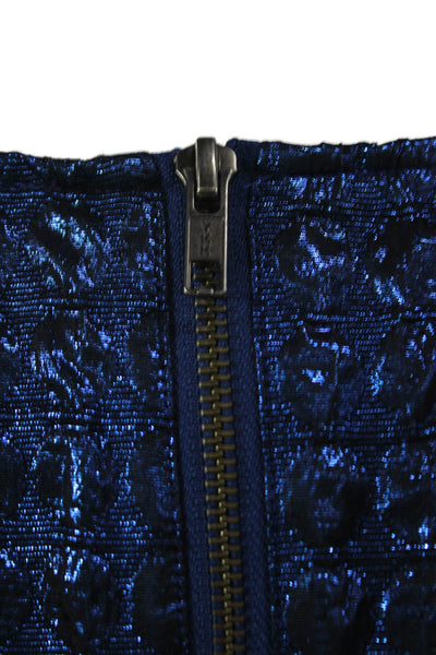 Betsey Johnson Women Fit & Flare Mini Dress Dark Blue Geometric Size 0