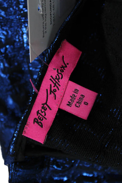 Betsey Johnson Women Fit & Flare Mini Dress Dark Blue Geometric Size 0