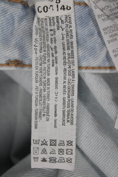 Zara Womens Wide Leg Jeans High Waist Light Blue Size 28