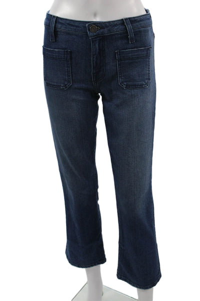 Joie Womens Cropped Dark Blue Mid Rise Jeans Juniors Size 24