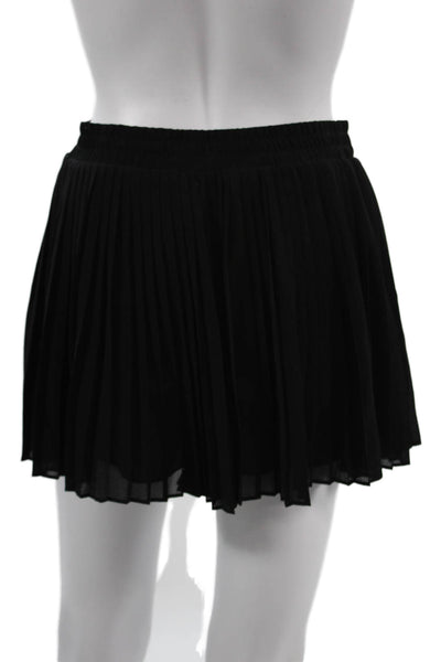 Sisley Womens Pleated Mini Skater Skirt Black Viscose Size S