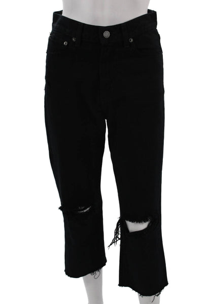 Carmar Womens Cropped High Waist Black Jeans 22in Inseam Size 25